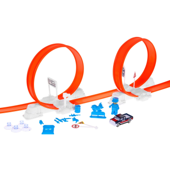 Ekstramalny tor wyścigowy dla dzieci 3+ Autko zmieniające kolor + 2 pętle + wyrzutnia